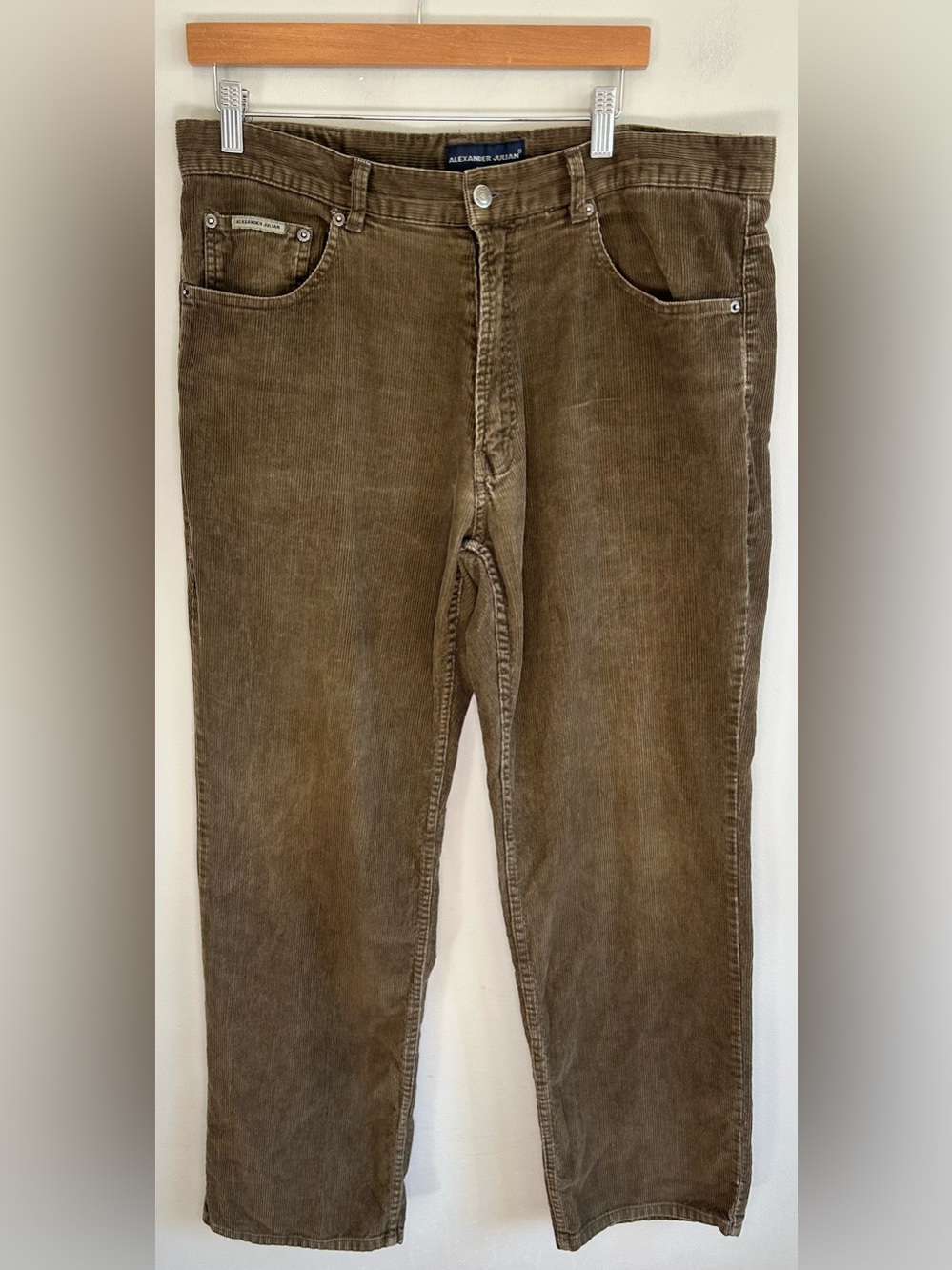 Vintage Alexander Julian Brown Corduroy Pants Men’s 38x31.5 Colours 100% Cotton